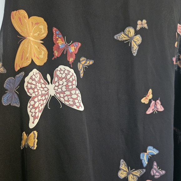 Butterfly Print Black Dress - Picture 4 of 4